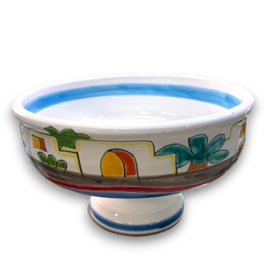 Alzata porta frutta Dammusi mangiallegro ceramiche de simone Alzata porta frutta Dammusi mangiallegro ceramiche de simone